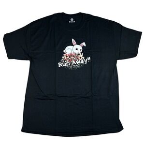 Vintage Monty Python Killer Rabbit JINX T Shirt Men's XL Black Run Away Horror